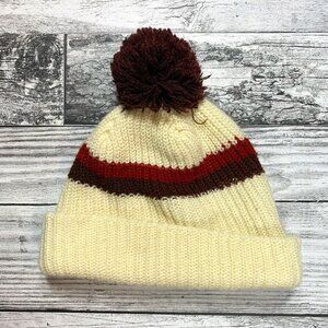 Vintage Beanie Pom Pom Knit Hat Toque